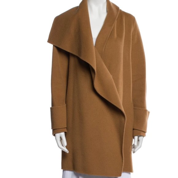 VINCE Drape Front Wool Coat - Picture 4 of 16